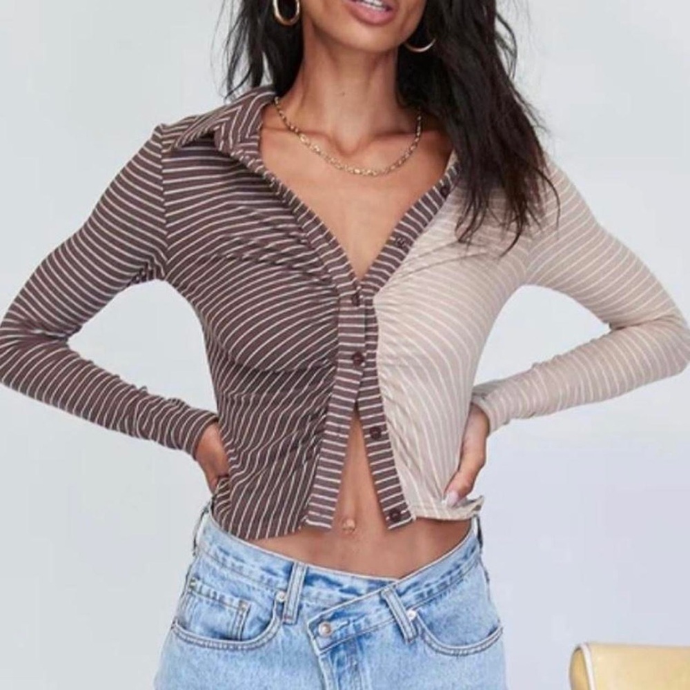 Princess Polly Striped Button Up